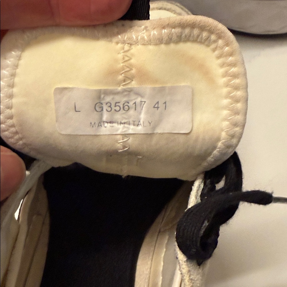 CHANEL Women's Black and Cream Sneakers - Picture 4 of 5